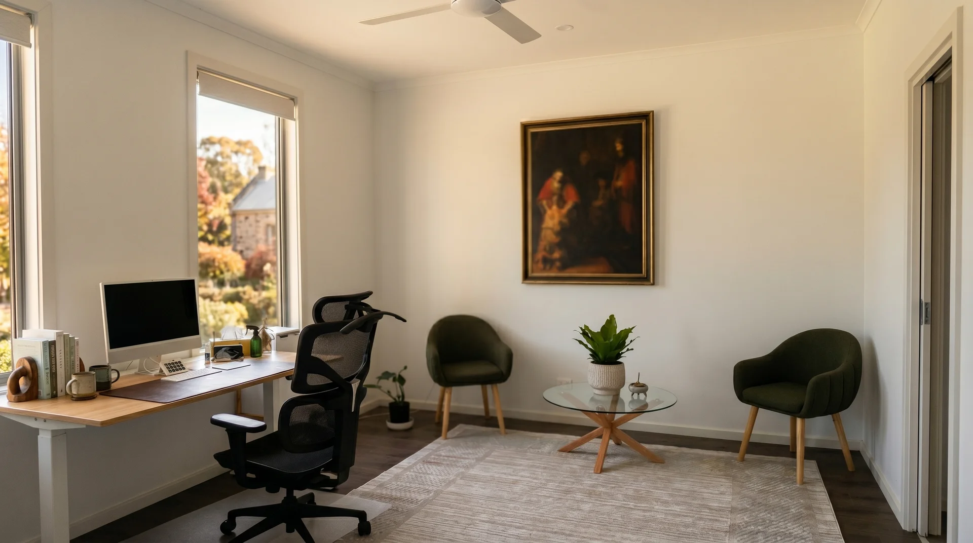 The comfortable counselling office at Safe Refuge in Mount Barker